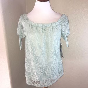 NWT society girls off the shoulder lace top med